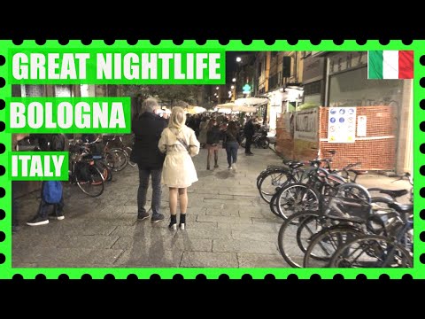 🇮🇹 BOLOGNA, ITALY - VIRTUAL NIGHTLIFE 4K -GREAT WALKING TOUR AROUND THE CITY 2022