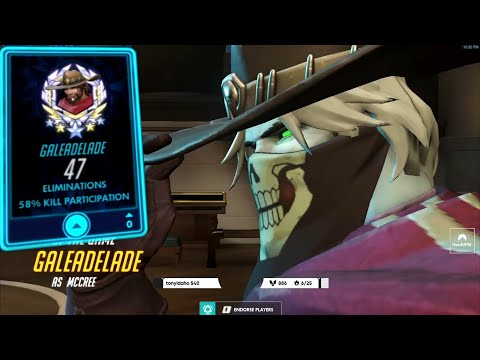 Gale Top 500 McCree and Soldier 76 - 47 elims! POTG! [ Overwatch season 26 ]