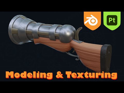 Casual Gun | Hard Surface Modeling in Blender | Texturing Substance Painter
