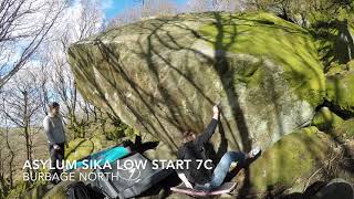 Video thumbnail of Asylum Sika Low, 7c. Peak District