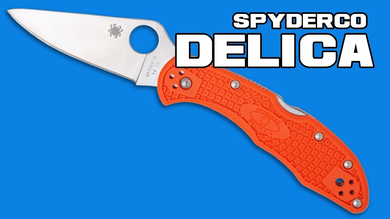 Spyderco Delica 4 Knife Flat-Ground Blue FRN (2.88" Satin) C11FPBL