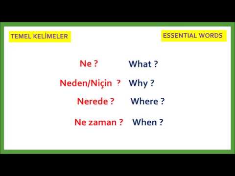 Learn essential words in Turkish. How to ask in Turkish ?
