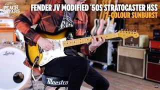 Video thumbnail for No Talking...Just Tones | Fender JV Modified '50s Stratocaster HSS | 2-Colour Sunburst by Peach Guitars