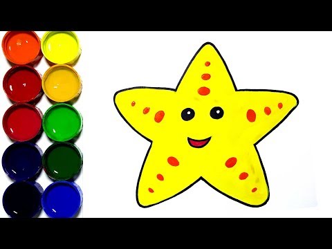 Draw and paint cute starfish simple and easy - Lesson 178
