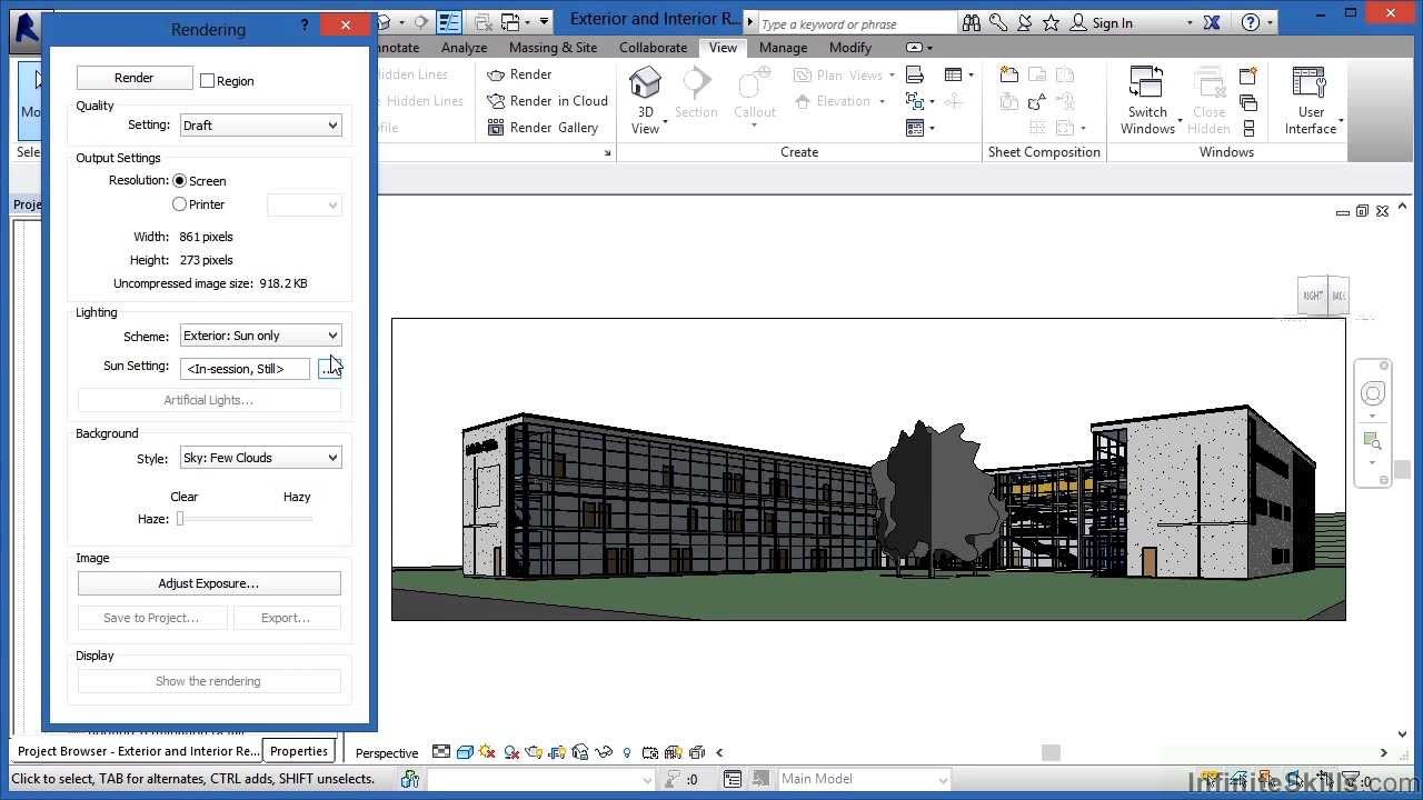 Advanced Revit Architecture 2014 Tutorial | Exterior And Interior Rendering