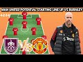 💥 Manchester United Potential Starting line up vs Burnley English Premier League 2023/2024..