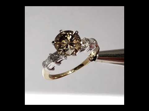 2.77ctw Diamond Engagement Ring Fancy Brown SI3 Clarity