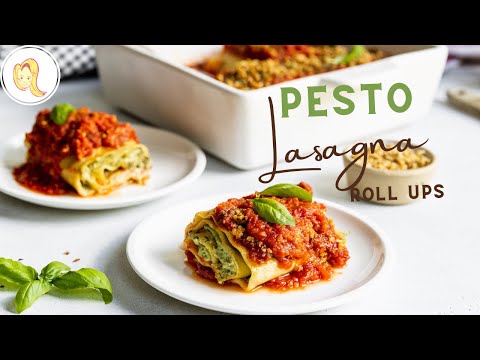 Vegan Lasagna Roll-Ups with Pesto Ricotta | plant based, gluten free, and nut free options