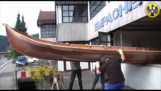 preview picture of video 'Das Silberreiher-Kirchboot verlässt die Werft'