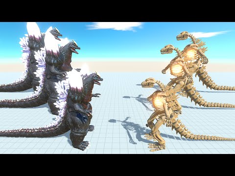 SPACE GODZILLA VS GODZILLA SKELETON DEATH RUN - Animal Revolt Battle Simulator