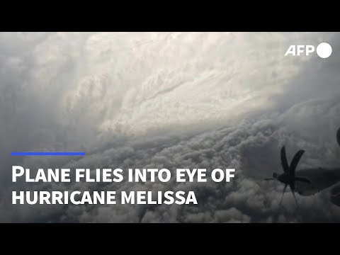 Video Thumbnail: US plane flies through the eye of Hurricane Melissa | AFP