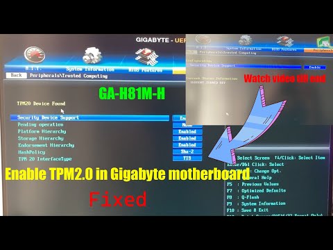 Enable TPM 2.0 in Gigabyte motherboard Fixed | GA-H81M-H | GC-TPM2.0 | Bios Update details