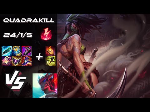 MID Akali vs Yone [QUADRAKILL] - EU Master Patch 26.1