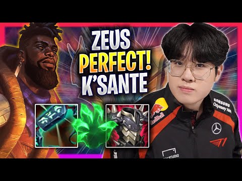 ZEUS PERFECT GAME WITH K'SANTE! - T1 Zeus Plays K'sante TOP vs Darius! | Season 2024