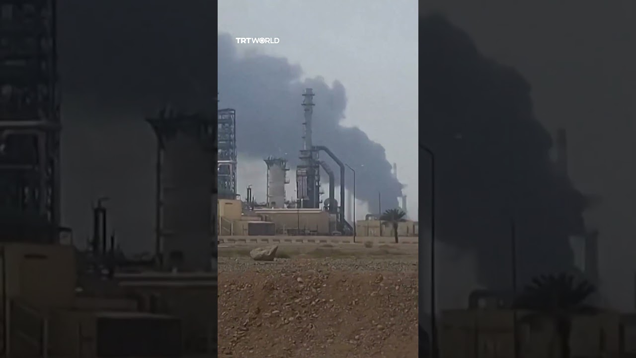Video | Black smoke rises after alleged Iranian drone strike in Saudi Arabia