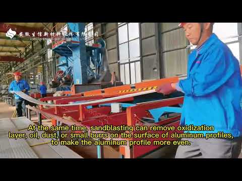 Aluminum profile sand blasting process/High-speed compressed air spray sandblasting for aluminium