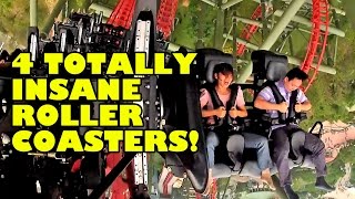 4 Totally Insane Roller Coasters!