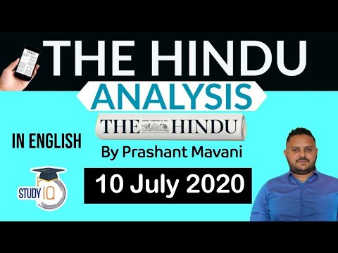 English 10 July 2020 - The Hindu Editorial News Paper Analysis [UPSC/SSC/IBPS] Current Affairs