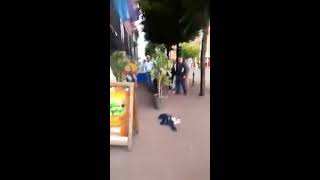 Bouncer fights 2 drunk men outside the Woolshed Parnell st