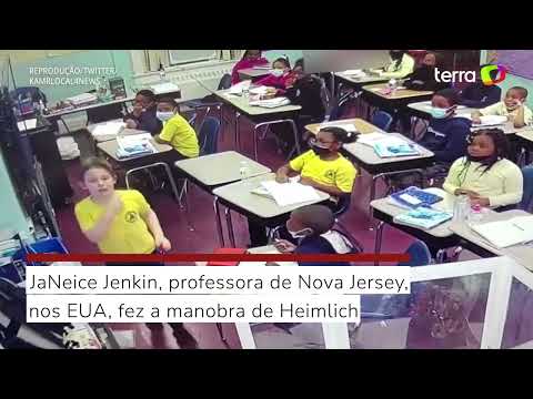 Professora salva aluno engasgado com tampa garrafa nos EUA