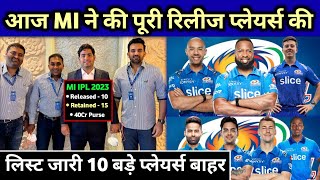 IPL 2023 - Mumbai Indians Released Their Top Players For The IPL 2023 Auction || Only On Cricket ||