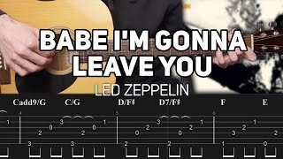 Led Zeppelin - Babe I'm Gonna Leave You (Guitar lesson with TAB)
