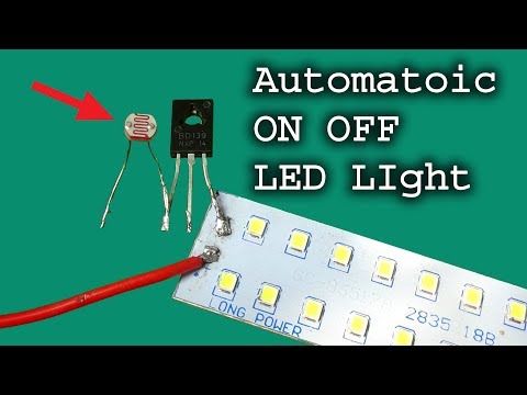 How to make Auto ON OFF Led light use NPN BD139, diy dark sensor