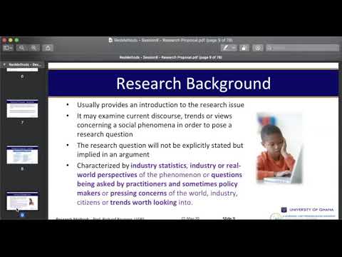 RB Research Methods S8 - Writing A Research Proposal