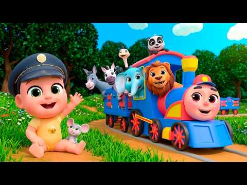 [KIDS SONG] Safari Adventure! Riding the Train | Newborn Nursery Rhymes
