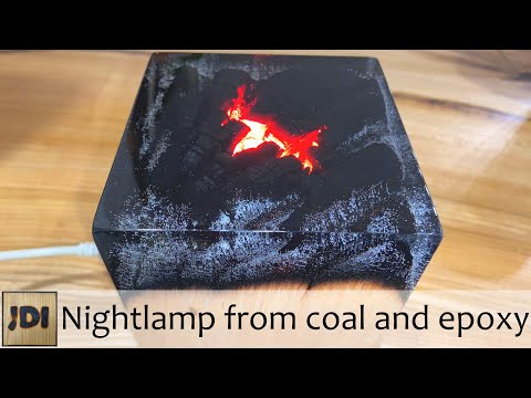 DIY Nightlamp from coal and epoxy resin