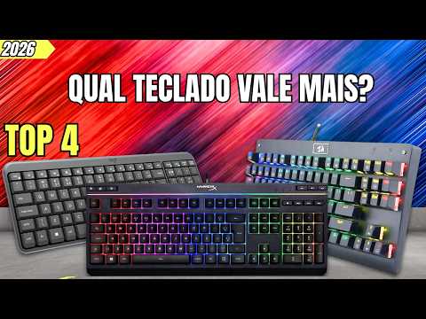 4 TECLADOS que VALEM a PENA COMPRAR em 2026! Logitech, Redragon ou HyperX?