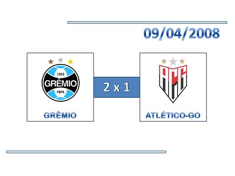GOLS: Grêmio 2 x 1 Atlético Goianiense - 09/04/2008 - Copa do Brasil