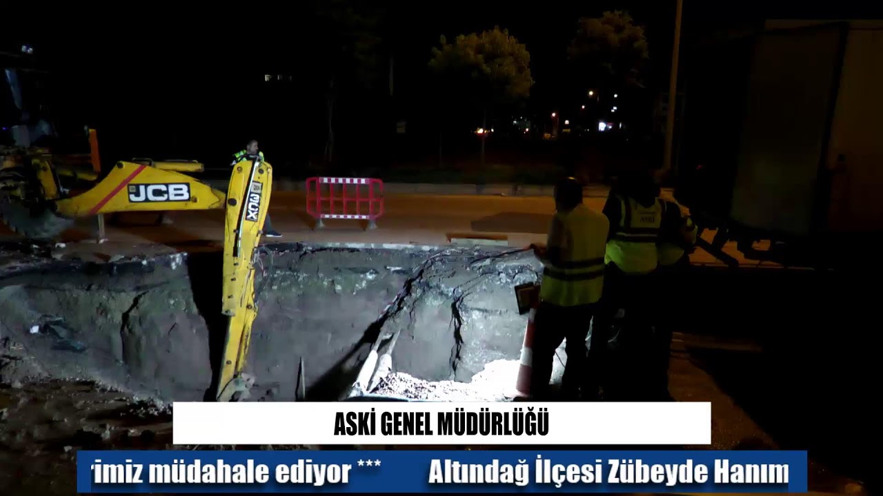 ASKİ-Zübeyde Hanım Mahallesi Fatih Caddesi Üzerinde Meydana Gelen Arızaya Ekipler Müdahale Ediyor