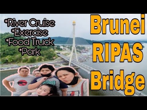 BRUNEI RIPAS BRIDGE-2ND LONGEST SINGLE-PYLON CABLE-STAYED BRIDGE IN THE WORLD / RIVER CRUISE & PARK