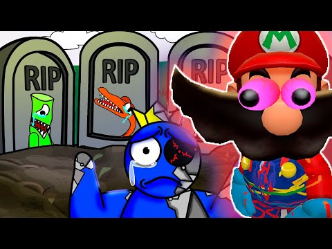 Mario Reacts To R.I.P All Rainbow Friends - Say Goodbye My Friends