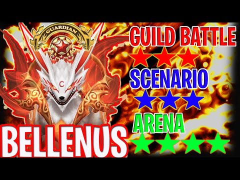 BELLENUS FIRE DRUID FULL TEST ON G3 GUILD BATTLE, STORY AND GUARDIAN ARENA - Summoners War