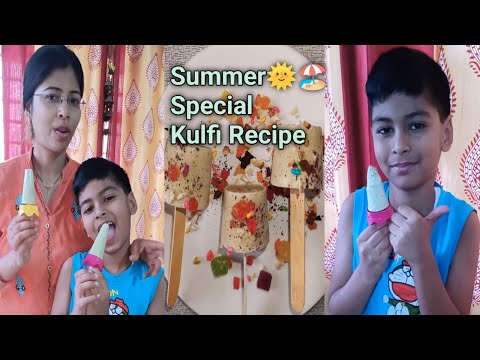 Pratyush Enjoying Summers with Summer Special Kulfi || Healthy Paan kulfi/Icecream 🍨🍦
