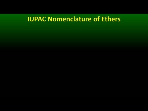 IUPAC Nomenclature of Ethers