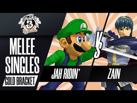 Jah Ridin' (Luigi) vs Zain (Marth) - Melee Singles Gold Bracket Winners Round 2 - Fête 3: By the Se
