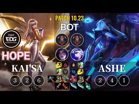 EDG Hope Kai'Sa vs Ashe Bot - KR Patch 10.23
