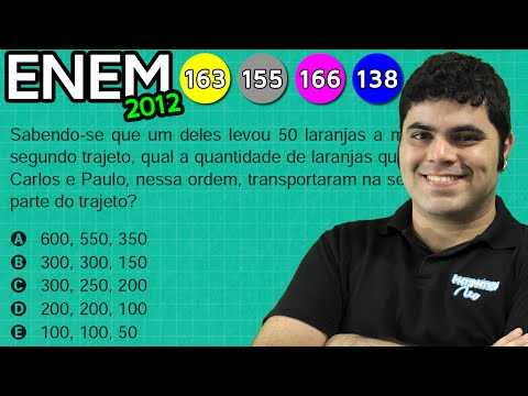 ENEM 2012 Matemática #3 - DIVISÃO PROPORCIONAL E RESOLUÇÃO DE EQUAÇÃO (questão difícil)