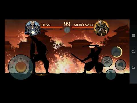 shadow fight 2 titan vs mercenary | epic fight | Titan's new ranged weapon = 15 critical hits | sf3