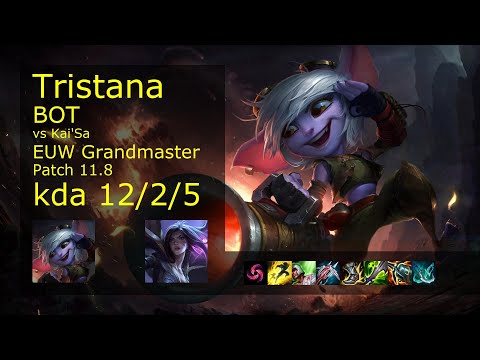 Tristana ADC & Galio vs Kai'Sa & Thresh - EUW Grandmaster 12/2/5 Patch 11.8 Gameplay