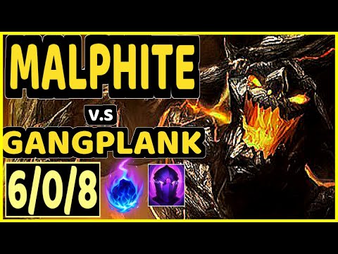 WHITEKNIGHT (MALPHITE) vs GANGPLANK - 6/0/8 KDA TOP CHALLENGER GAMEPLAY - EUW
