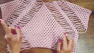 blusa de crochê linda, rápida e fácil de fazer
