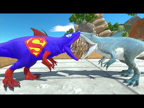 DEATH RUN SHARKOSAURUS VS SUPERMAN SHARKOSAURUS - Animal Revolt Battle Simulator