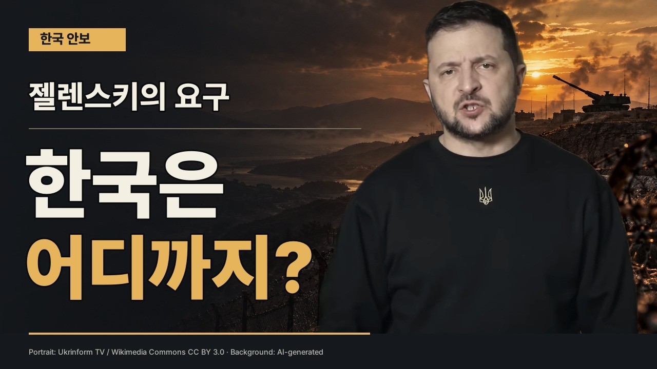 젤렌스키의 한국 무기 요청과 한국의 선택을 다룬 영상 썸네일