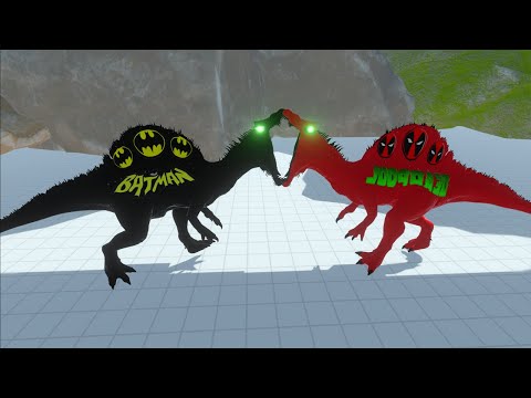 BAT MAN SPINOSAURUS MOUNTAIN DEATH CLIMB - Animal Revolt Battle Simulator