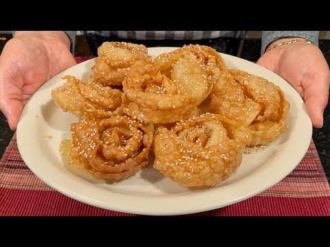 A Sweet Crunchy Dessert - Traditional Algerian Sweets مقرقشات الوردة