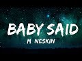 1 Hour Version |  Måneskin - BABY SAID (Lyrics)  | Mauricio Bobbi
